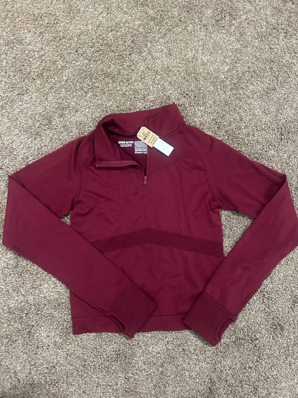 PINK Victoria's Secret Maroon Half-Zip Pullover Sweater